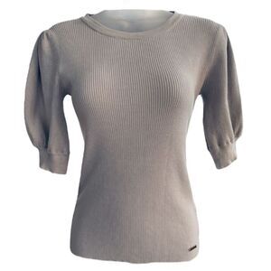 T Tahari Ribbed Elbow Puffed Sleeve Sweater. Size Extra Small